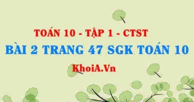 Bài 2 trang 47 SGK Toán 10 tập 1 Chân trời sáng tạo